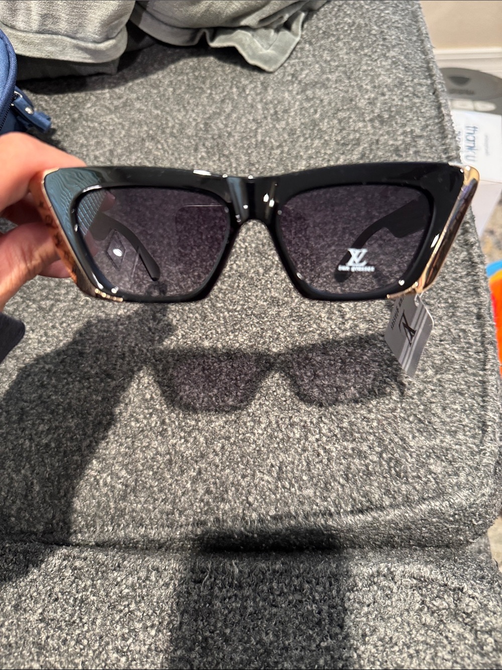 Louis Vuitton Black and Gold Cat-Eye Sunglasses